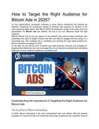 How to Target the Right Audience for Bitcoin Ads in 2025