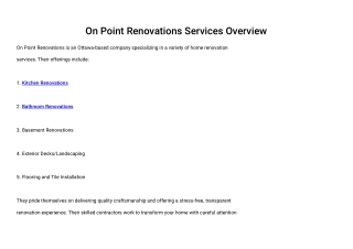On Point Renovations Service Ottawa