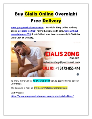 Buy Cialis Online Overnight Free Delivery