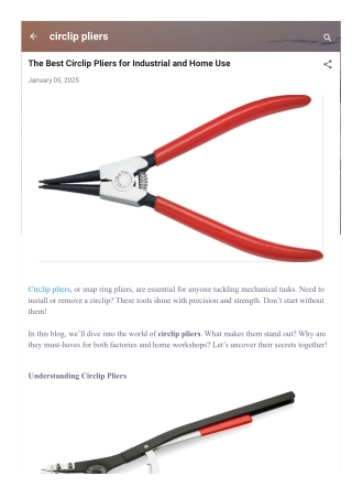 : Precision Circlip Pliers by Krishan Brothers