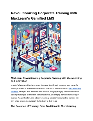 Revolutionizing Corporate Training with MaxLearn's Gamified LMS