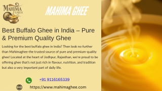 Best Buffalo Ghee in India – Pure & Premium Quality Ghee