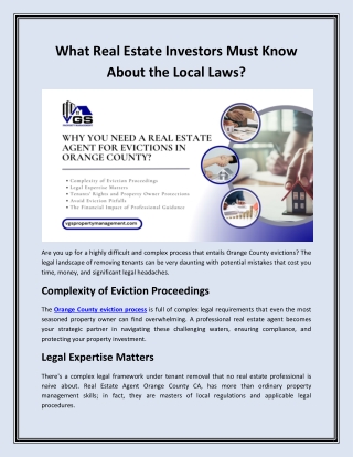 What Real Estate Investors Must Know About the Local Laws?