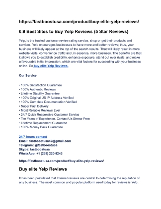 Top 8 Best platforms for Best place to buy Yelp Reviews