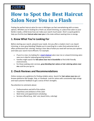 How to Spot the Best Haircut Salon Near You in a Flash