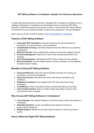 optech GST billing software in coimbatore