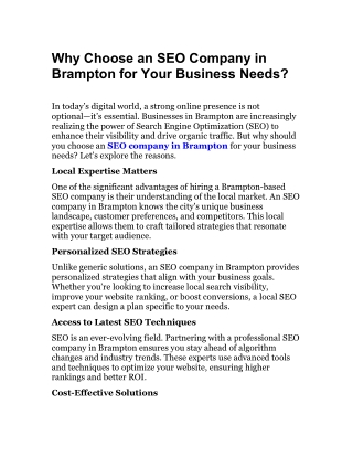 seo company in Brampton