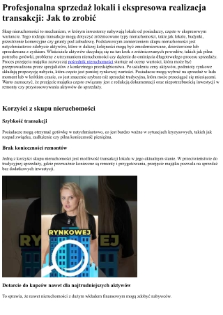 Skup nieruchomości i szybka sprzedaż nieruchomości