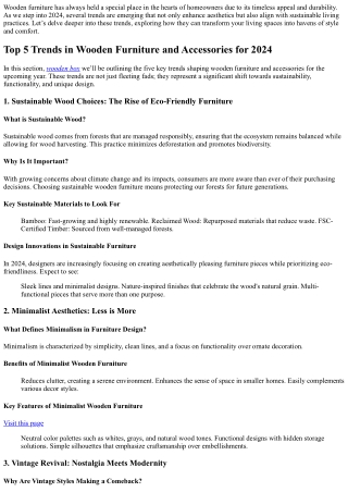 “Top 5 Trends in Wooden Furniture and Accessories for 2024”