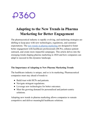 Adapting to the New Trends in Pharma Marketing for Better Engagement
