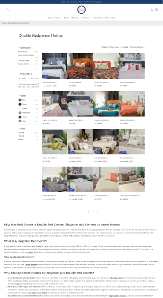 Stylish and Comfortable King-Size Bed Covers  - Onset Homes India