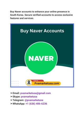 The Ultimate Guide to Help You Buy Naver Accounts