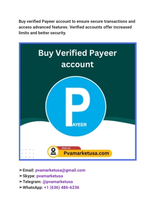 Top 29 Sites To Buy Verified Payeer Account 2025.
