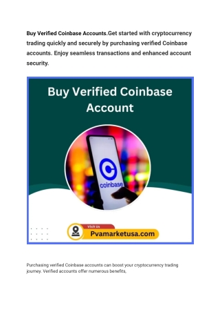 Best 7 Sites To Buy Verified Coinbase Accounts
