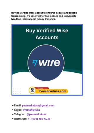 Top 2 Sites to Buy Verified Wise Accounts In This Year