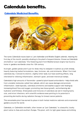 Calendula benefits.