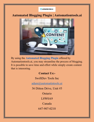 Automated Blogging Plugin Automationtools.ai
