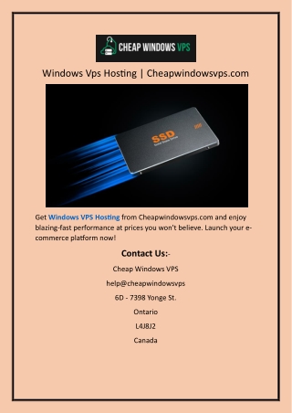 Windows Vps Hosting  Cheapwindowsvps.com