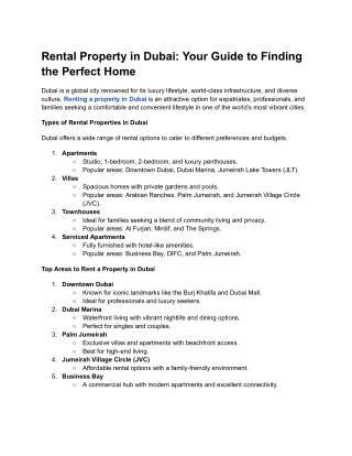 Rental Property in Dubai_ Your Guide to Finding the Perfect Home