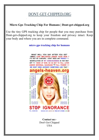 Micro Gps Tracking Chip For Humans  Dont-get-chipped.org