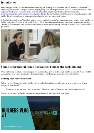 “Secrets of Successful Home Renovation: Finding the Right Builder”