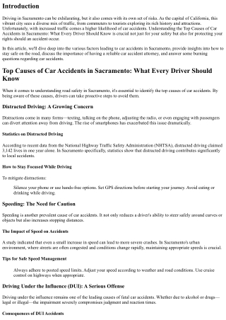 Top Causes of Car Accidents in Sacramento: What Every Driver Should Know