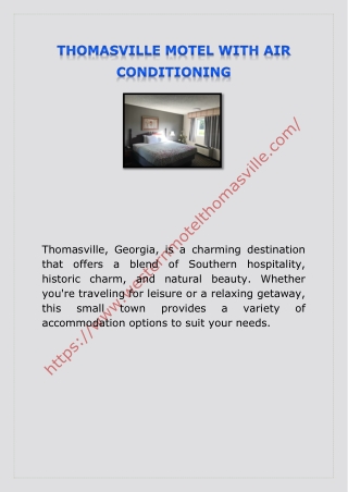 Thomasville motel with Air conditioning