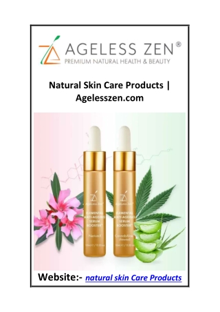 Natural Skin Care Products  Agelesszen.com