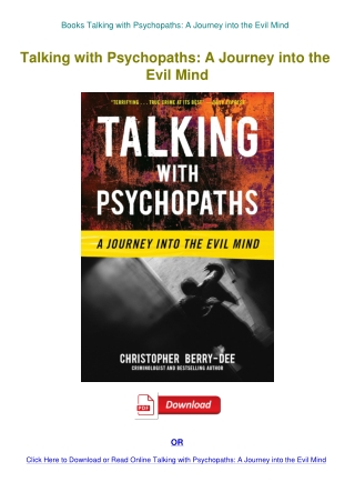 Books Talking with Psychopaths A Journey into the Evil Mind