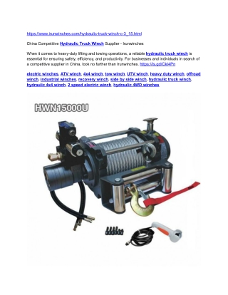 China Competitive Hydraulic Truck Winch Supplier - Irunwinches