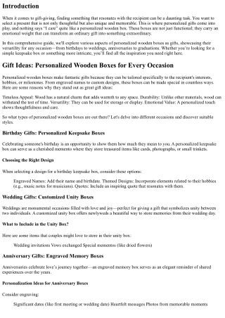 Gift Ideas: Personalized Wooden Boxes for Every Occasion