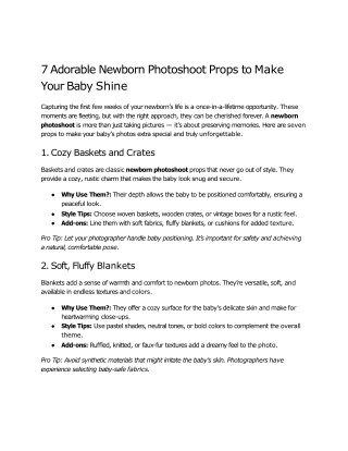 7 Adorable Newborn Photoshoot Props to Make Your Baby Shine