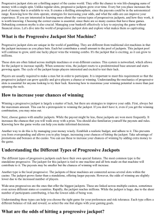 Dreams meet reels in progressive jackpots