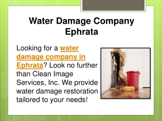 Water Damage Company Ephrata