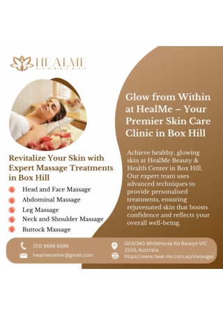 Best Massage & Skin Care Treatments in Box Hill | HealMe