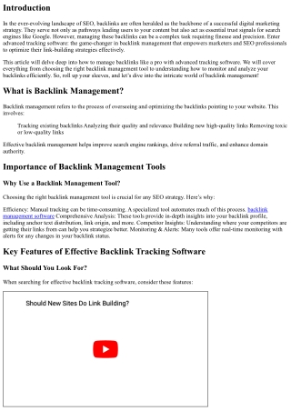 How to Manage Backlinks Like a Pro with Advanced Tracking Software
