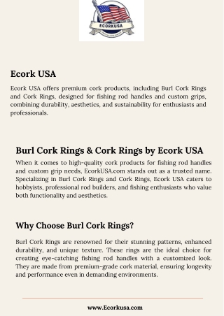 Burl Cork Rings & Cork Rings by Ecork USA