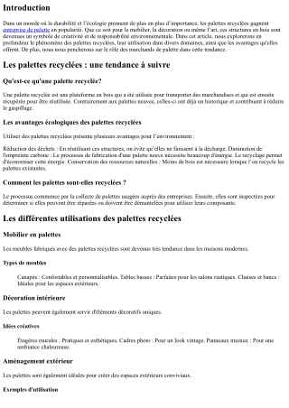 Les palettes recyclées : une tendance à suivre