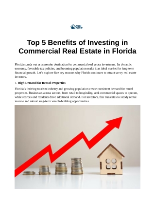 Top 5 Benefits of Investing in Commercial Real Estate in Florida