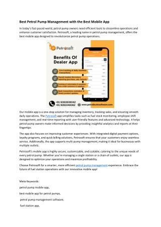 Best Petrol Pump Management with the Best Mobile App