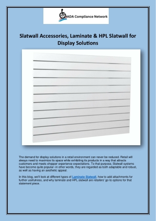 Slatwall Accessories, Laminate & HPL Slatwall for Display Solutions