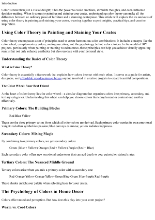 “Using Color Theory in Painting and Staining Your Crates”