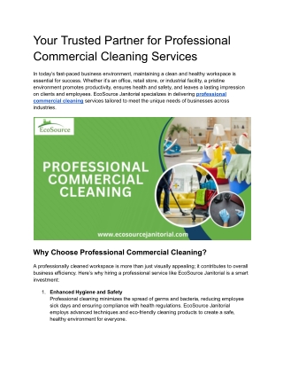 Professional commercial cleaning