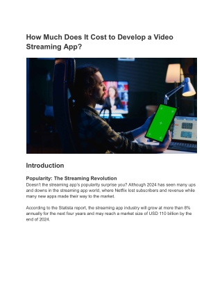 How Much Does It Cost to Develop a Video Streaming App