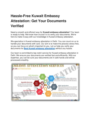 Kuwait embassy attestation service