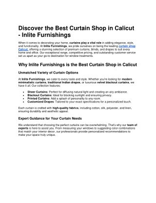 Curtain Shop in Calicut