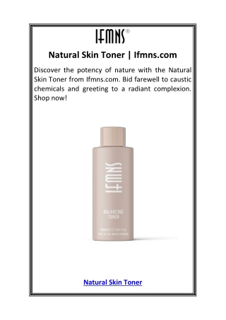 Natural Skin Toner  Ifmns.com
