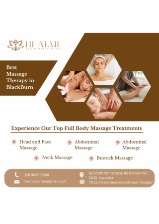 Best Massage Treatments in Blackburn | HealMe