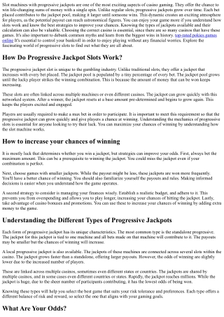 Dreams meet reels in progressive jackpots