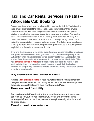 Book Patna Cabs – Trusted Car Rental Service in Patna